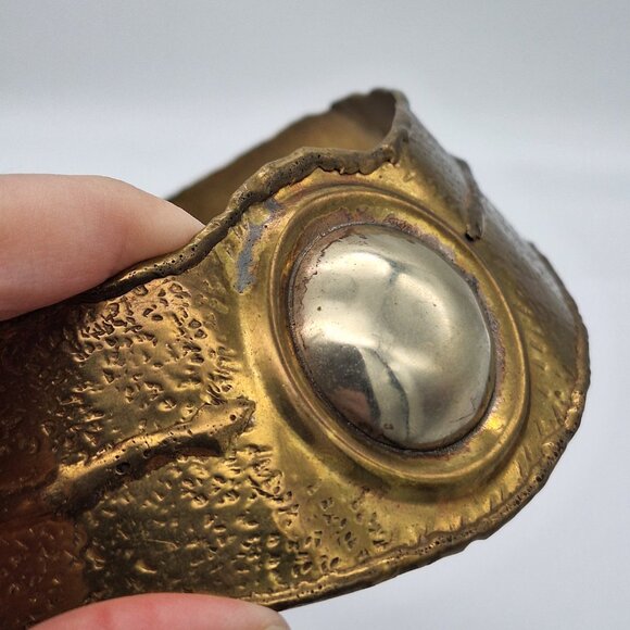 Brutalist Brass Necklace Mythological Cosplay Tribal Warrior Princess Choker - Picture 5 of 11